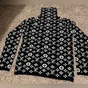 Louis Vuitton Black and White Turtleneck Sweater